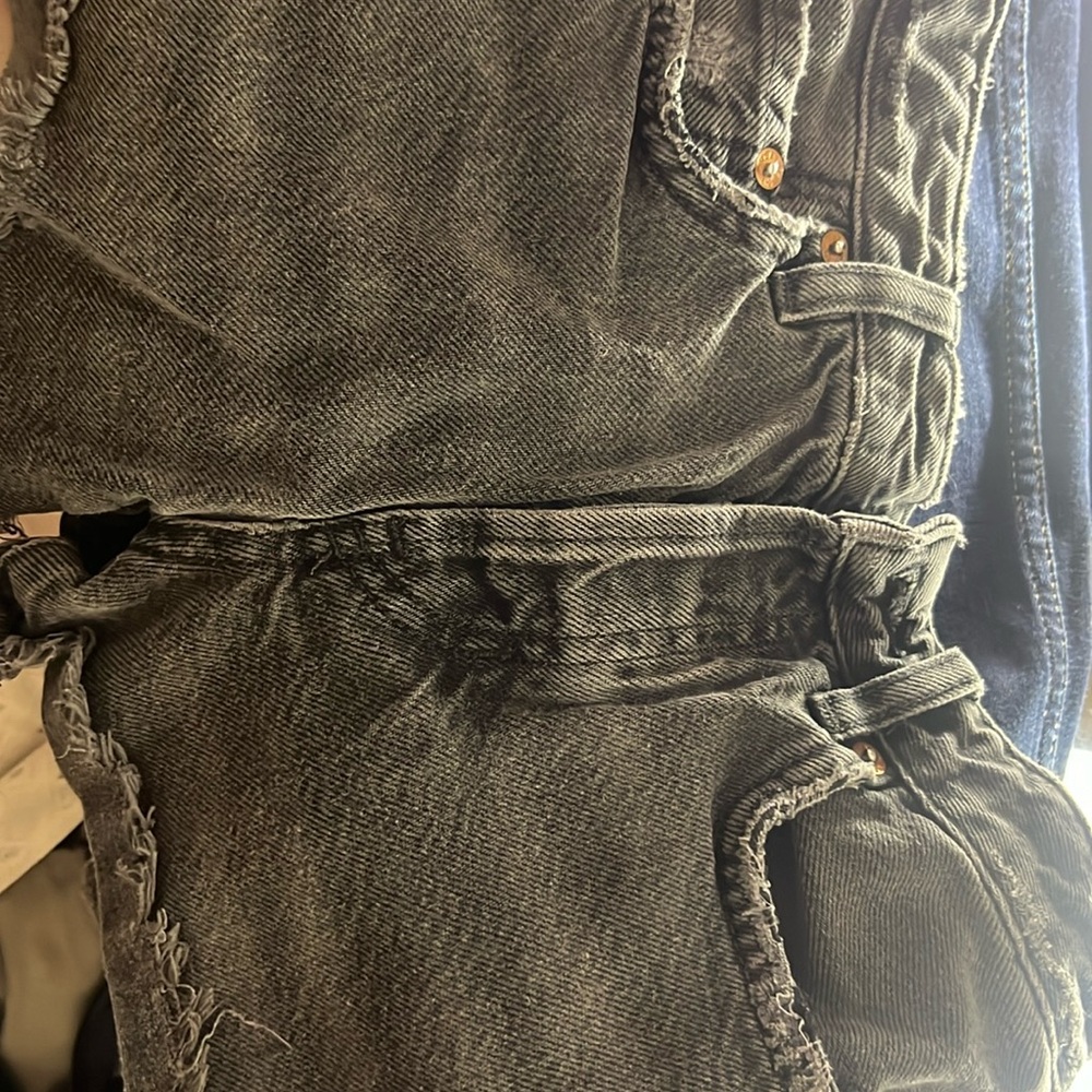 Free People Black Washed Jean Shorts